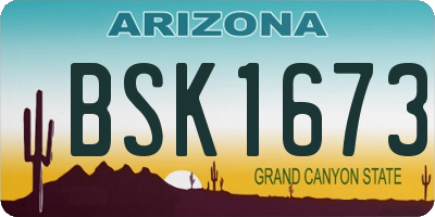 AZ license plate BSK1673