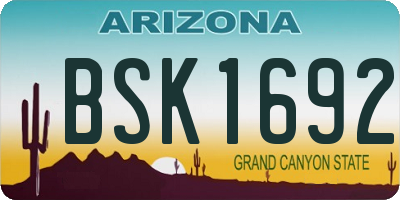 AZ license plate BSK1692