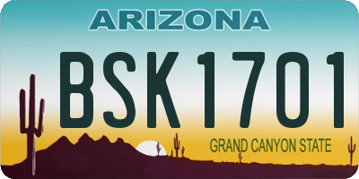 AZ license plate BSK1701