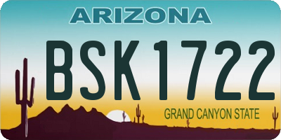 AZ license plate BSK1722