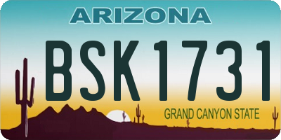AZ license plate BSK1731
