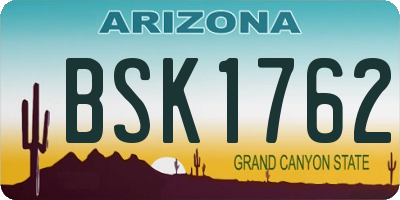 AZ license plate BSK1762