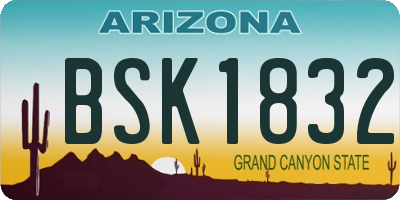 AZ license plate BSK1832