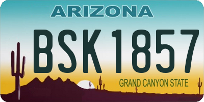 AZ license plate BSK1857