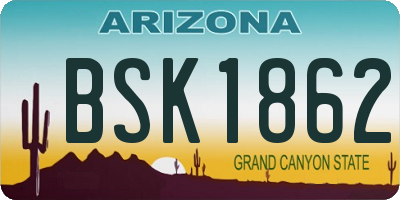 AZ license plate BSK1862