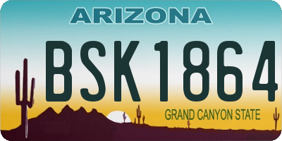 AZ license plate BSK1864
