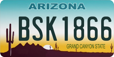 AZ license plate BSK1866