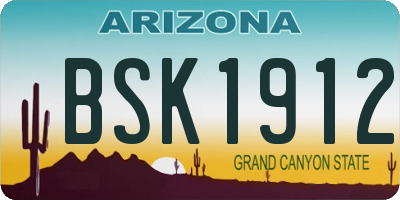 AZ license plate BSK1912