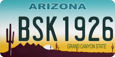 AZ license plate BSK1926