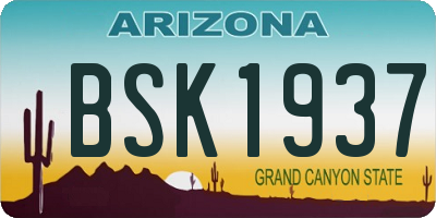 AZ license plate BSK1937