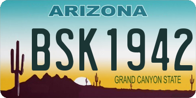 AZ license plate BSK1942