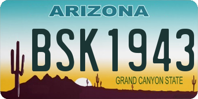 AZ license plate BSK1943