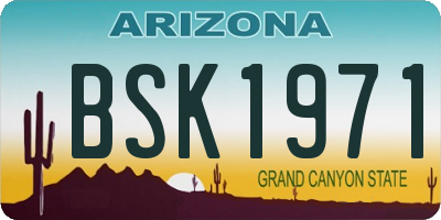 AZ license plate BSK1971