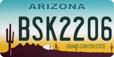 AZ license plate BSK2206