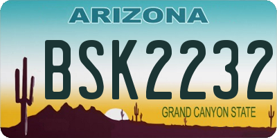 AZ license plate BSK2232