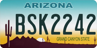 AZ license plate BSK2242