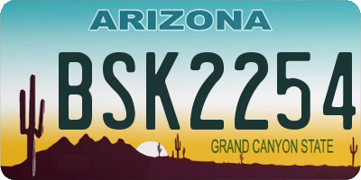 AZ license plate BSK2254