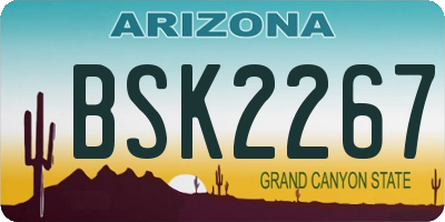 AZ license plate BSK2267