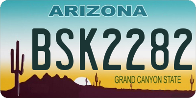 AZ license plate BSK2282