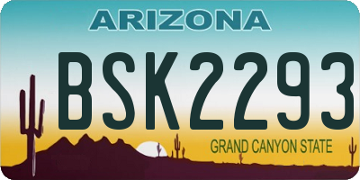 AZ license plate BSK2293
