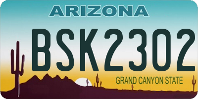 AZ license plate BSK2302