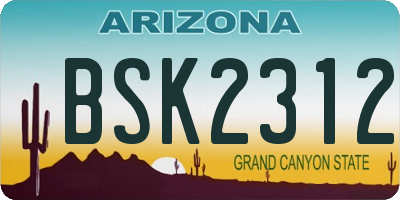 AZ license plate BSK2312