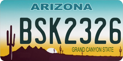 AZ license plate BSK2326