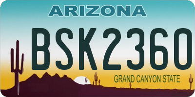 AZ license plate BSK2360