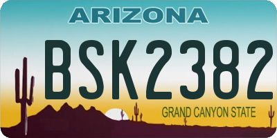 AZ license plate BSK2382