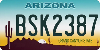 AZ license plate BSK2387