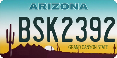AZ license plate BSK2392