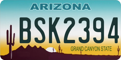 AZ license plate BSK2394