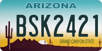 AZ license plate BSK2421