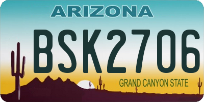 AZ license plate BSK2706