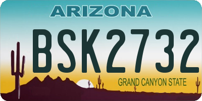 AZ license plate BSK2732