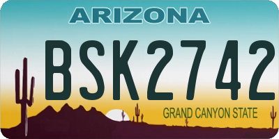 AZ license plate BSK2742
