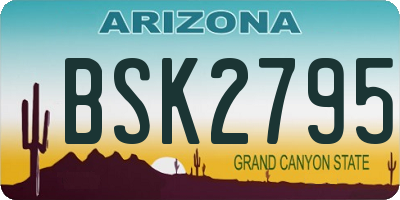 AZ license plate BSK2795