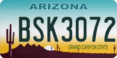 AZ license plate BSK3072