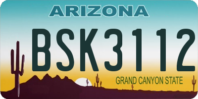AZ license plate BSK3112