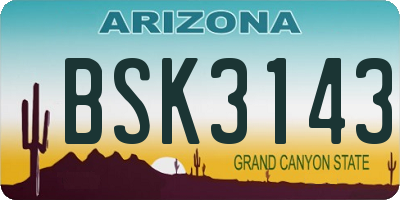 AZ license plate BSK3143