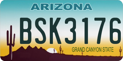 AZ license plate BSK3176