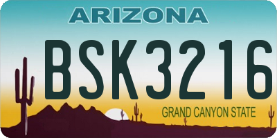 AZ license plate BSK3216