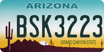 AZ license plate BSK3223