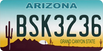 AZ license plate BSK3236