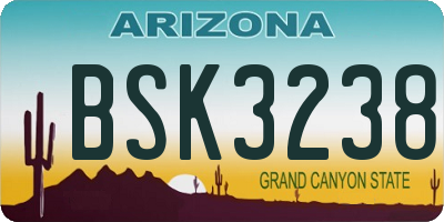 AZ license plate BSK3238