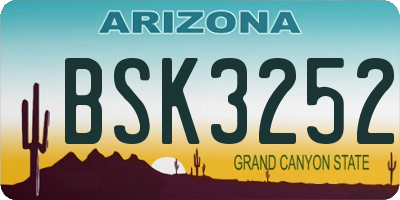 AZ license plate BSK3252