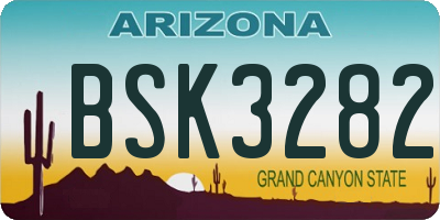 AZ license plate BSK3282