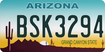 AZ license plate BSK3294