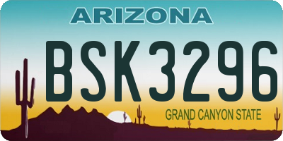 AZ license plate BSK3296
