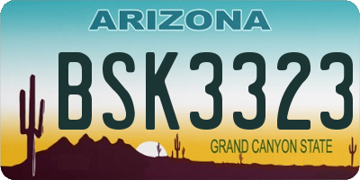 AZ license plate BSK3323